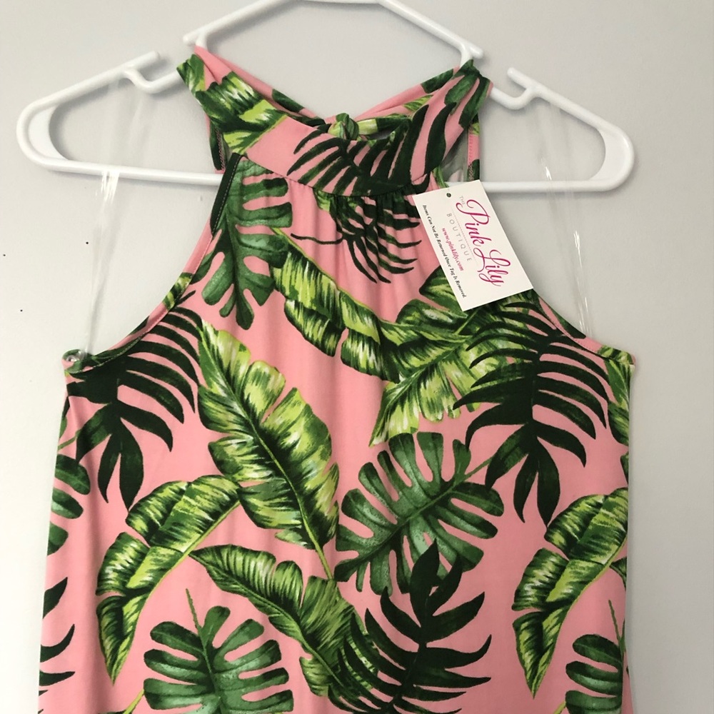 NEW WITH TAGS PINK LILY TIE NECK DRESS